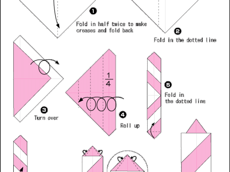 Hướng dẫn gấp Cây nến 3