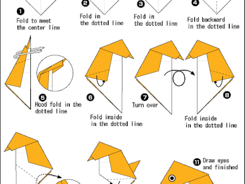 Hướng dẫn gấp con chim sẽ ( mẫu số 2 )