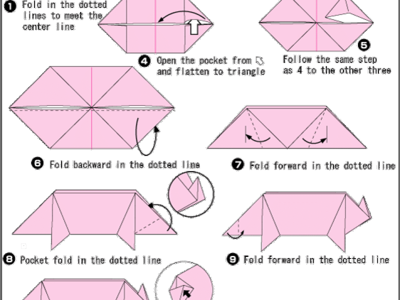 Hướng dẫn gấp con heo