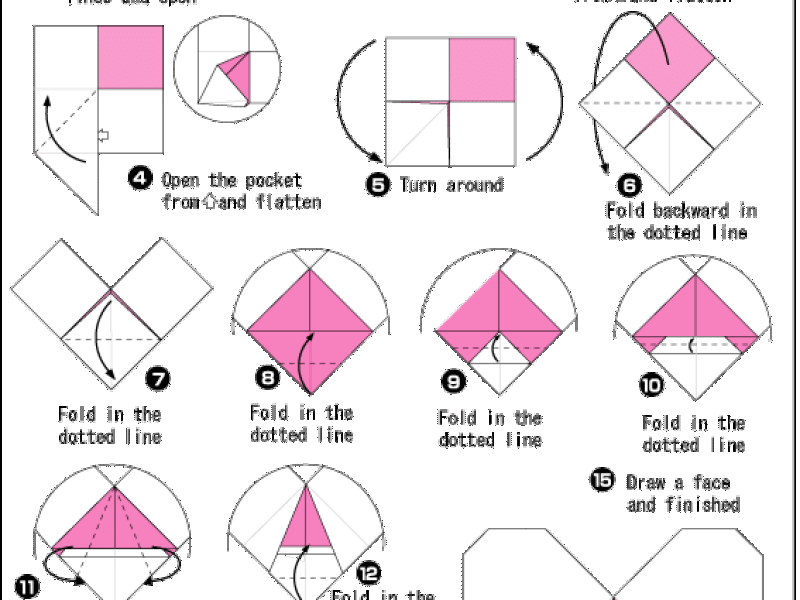 Hướng dẫn gấp Trái tim Santa