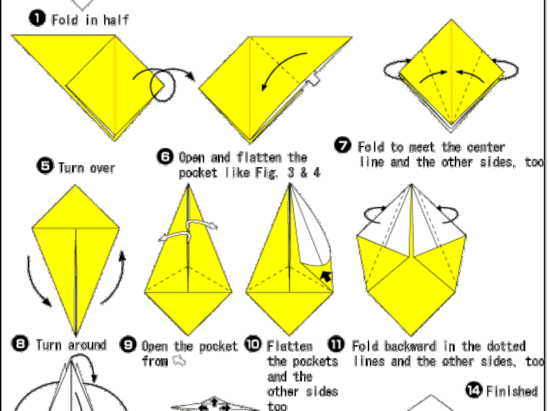 Origami - hướng dẫn gấp cái hộp giấy mẫu 2