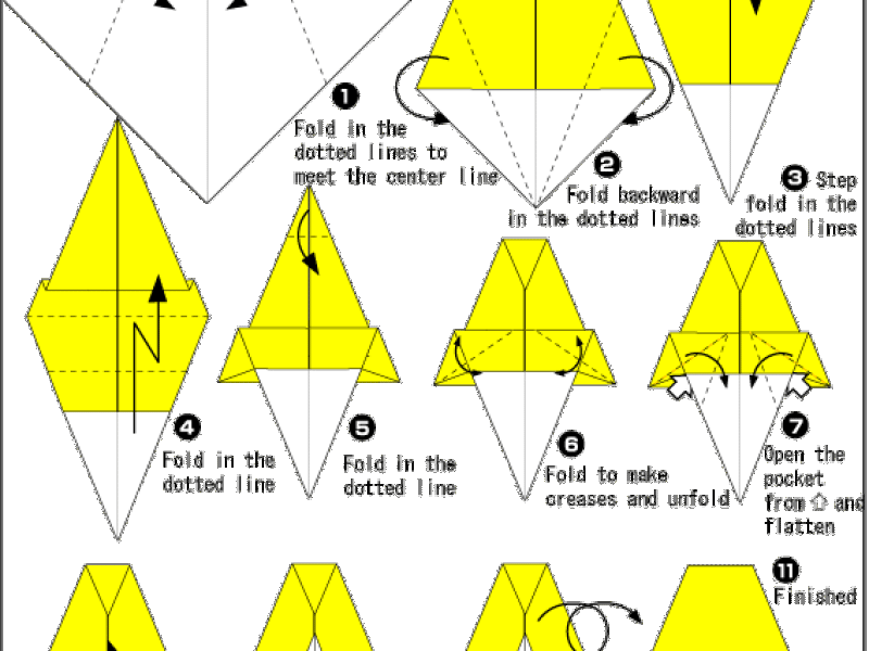 Origami - hướng dẫn gấp Chiếc chuông bằng giấy