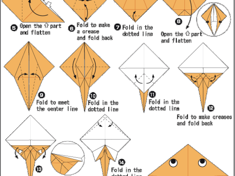 Origami - hướng dẫn gấp con cá đuối