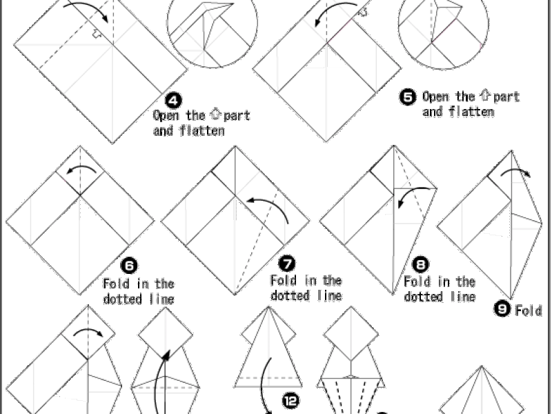 Origami - hướng dẫn gấp con mực ống