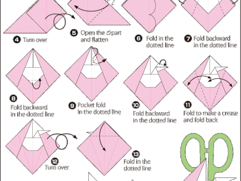 Origami - hướng dẫn gấp giấy cái Kéo hình thỏ