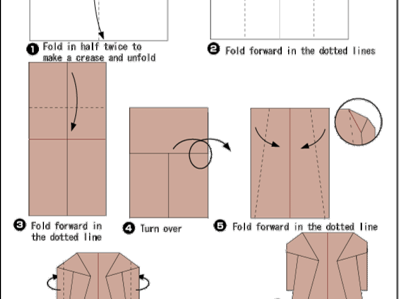 Origami - hướng dẫn gấp giấy chiếc Áo choàng