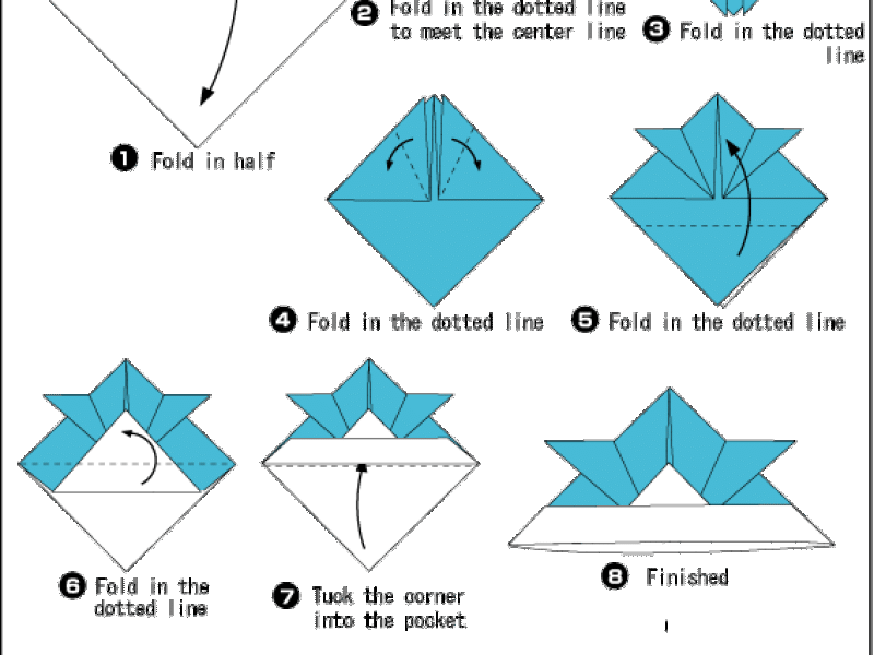 Origami - hướng dẫn gấp Mũ Samurai 2