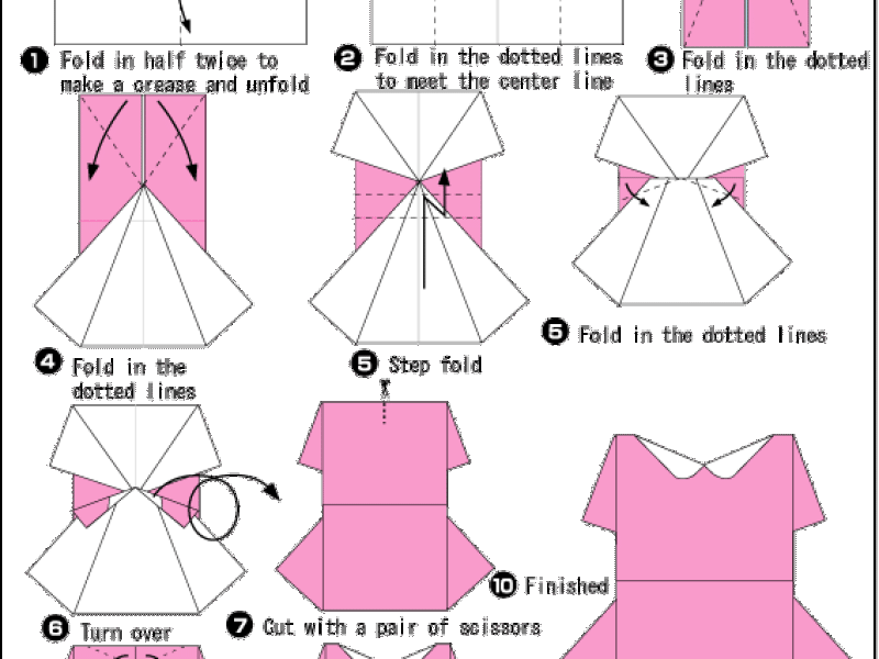 Origami - hướng dẫn xếp cái Váy