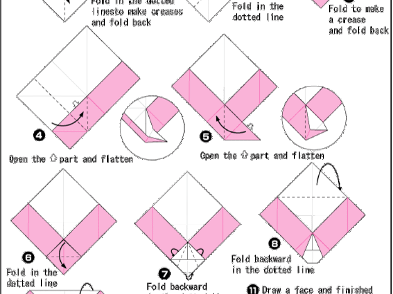 Origami - hướng dẫn xếp Phong bì thư thỏ