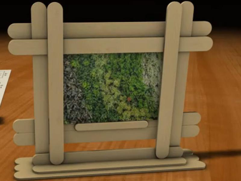 khung ảnh handmade bằng que kem.