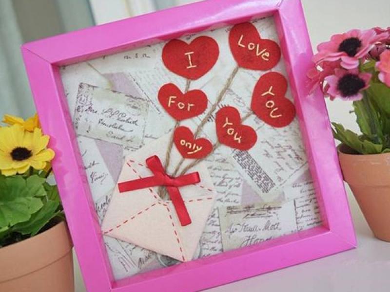 Lãng mạn với khung tranh bức thư tình yêu tự chế