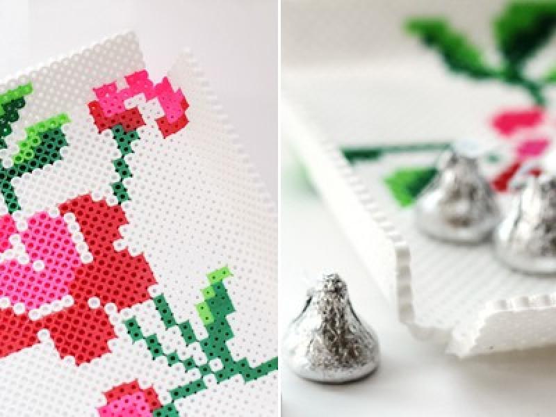 Tự chế khay hoa hồng cực xinh từ hạt nhựa